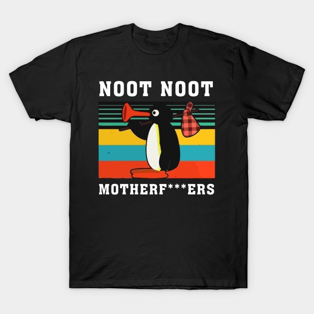 Pingu Noot Noot Motherfckers Anime Animation Adult Funny Joke Birthday Christmas Xmas Gift Men T-Shirt by GillTee